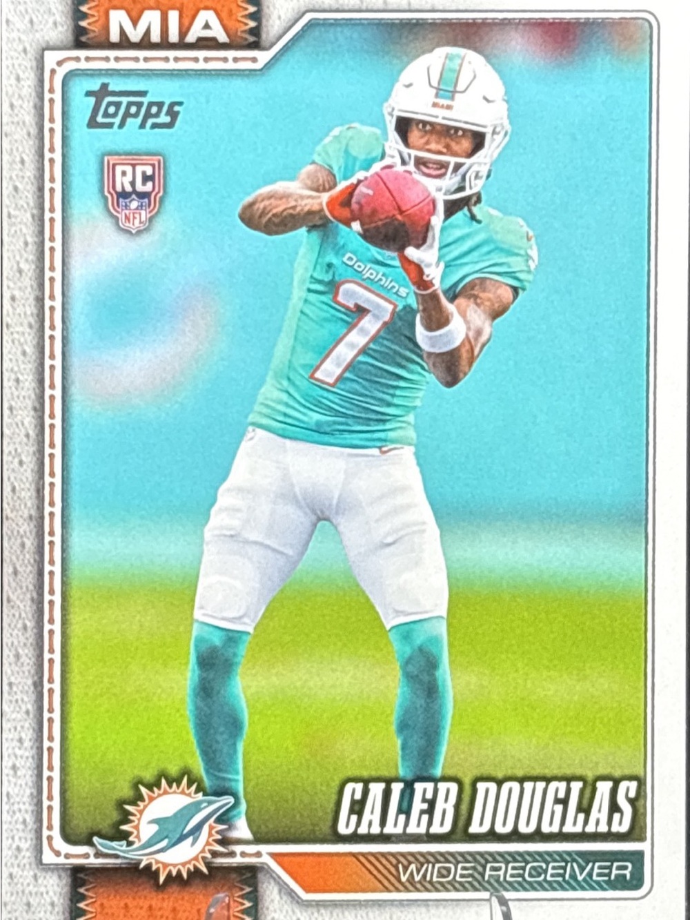 Topps Caleb Douglas Miami Dolphins Rookie Card